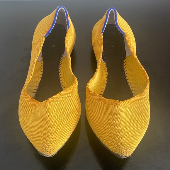 Shoes - Rothy’s Yellow the Point Ballet Flats (missing soles)